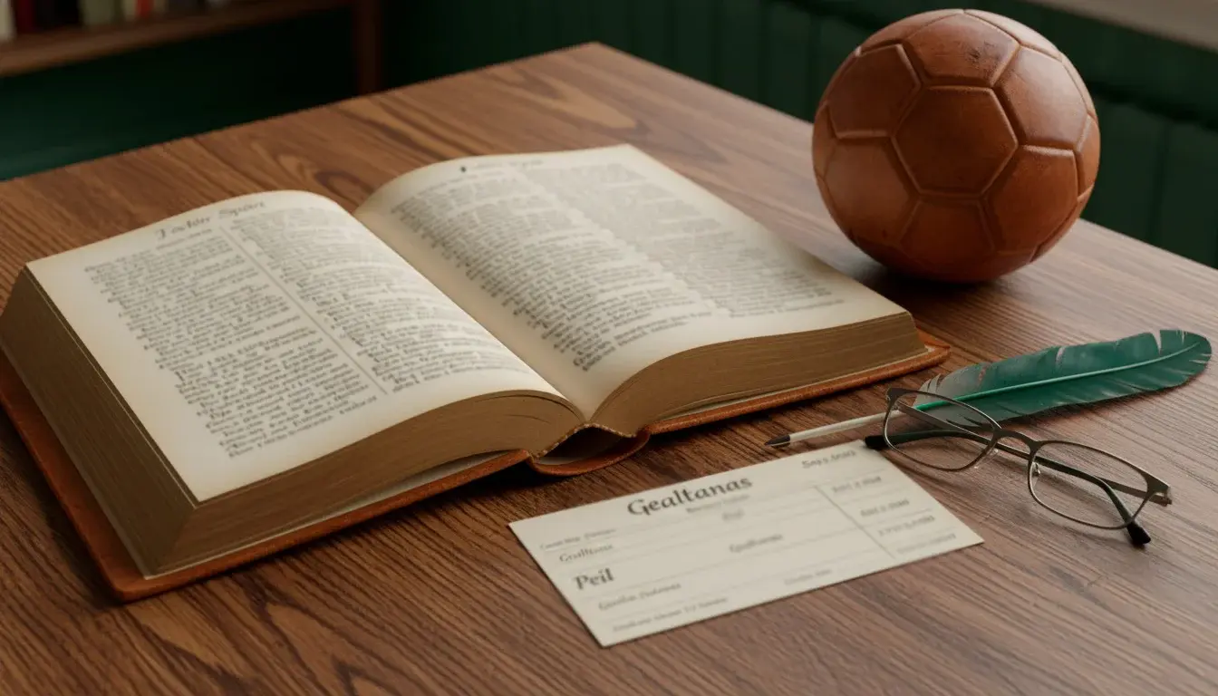 Leabhar gluaise le téarmaí geallchurtha agus sacair as Gaeilge