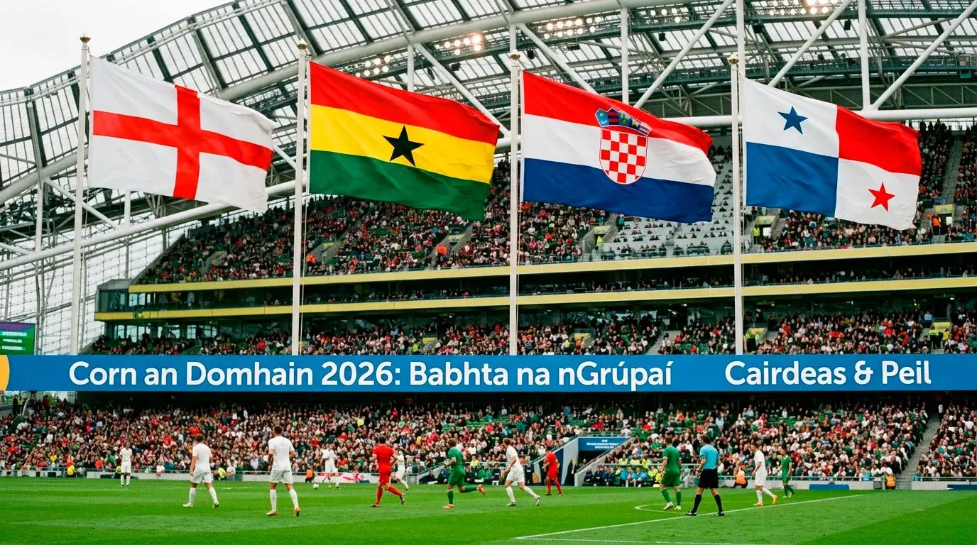 Grúpa L ag Corn an Domhain 2026 le bratacha Shasana, Ghána, na Cróite agus Panama